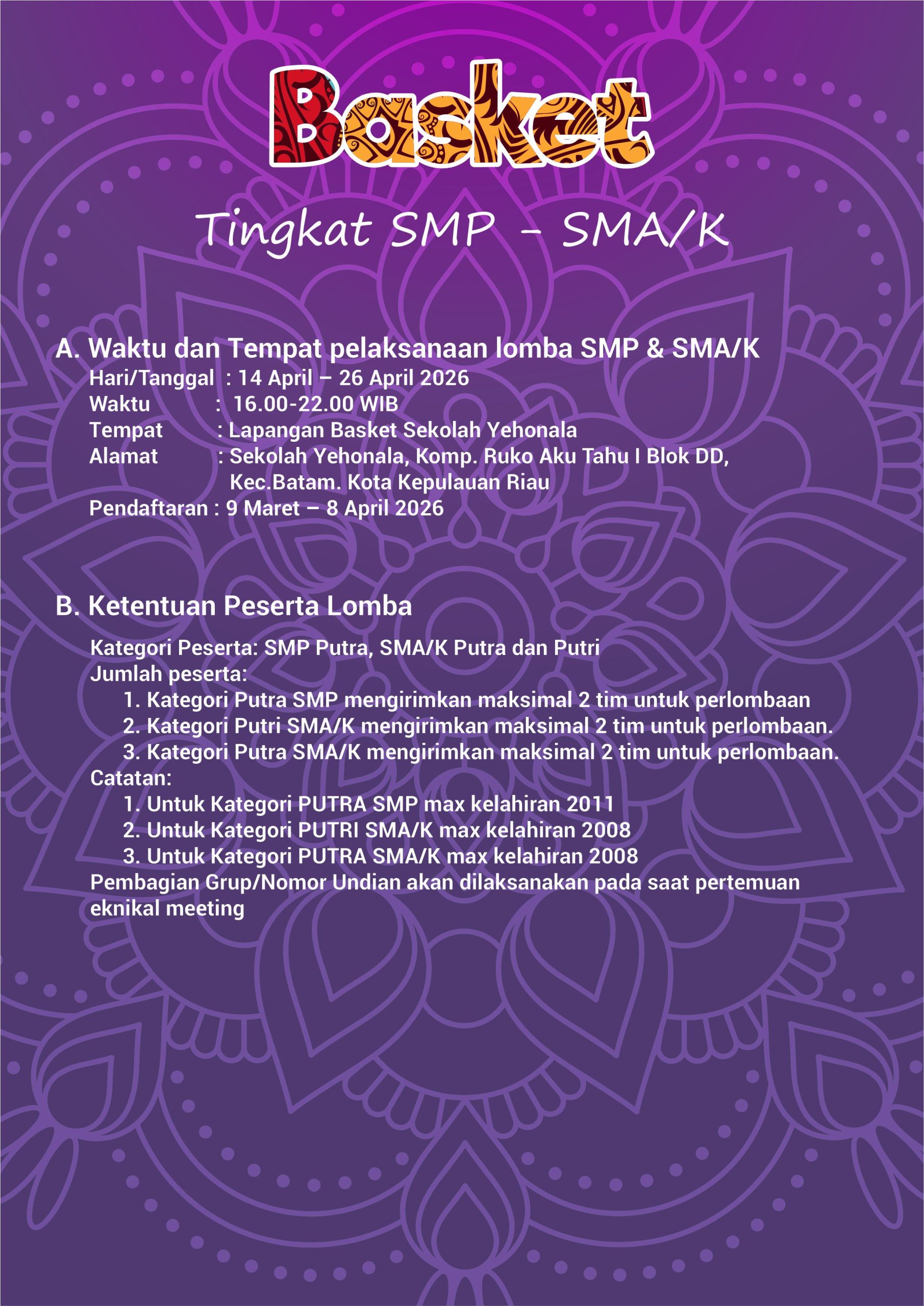 BASKET COVER SMP SMAK 1