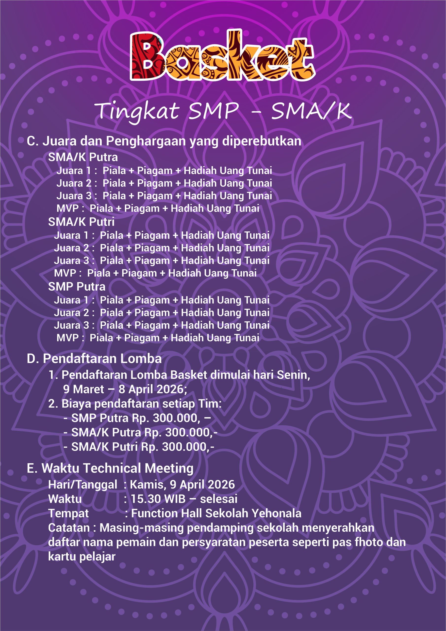 BASKET COVER SMP SMAK 2