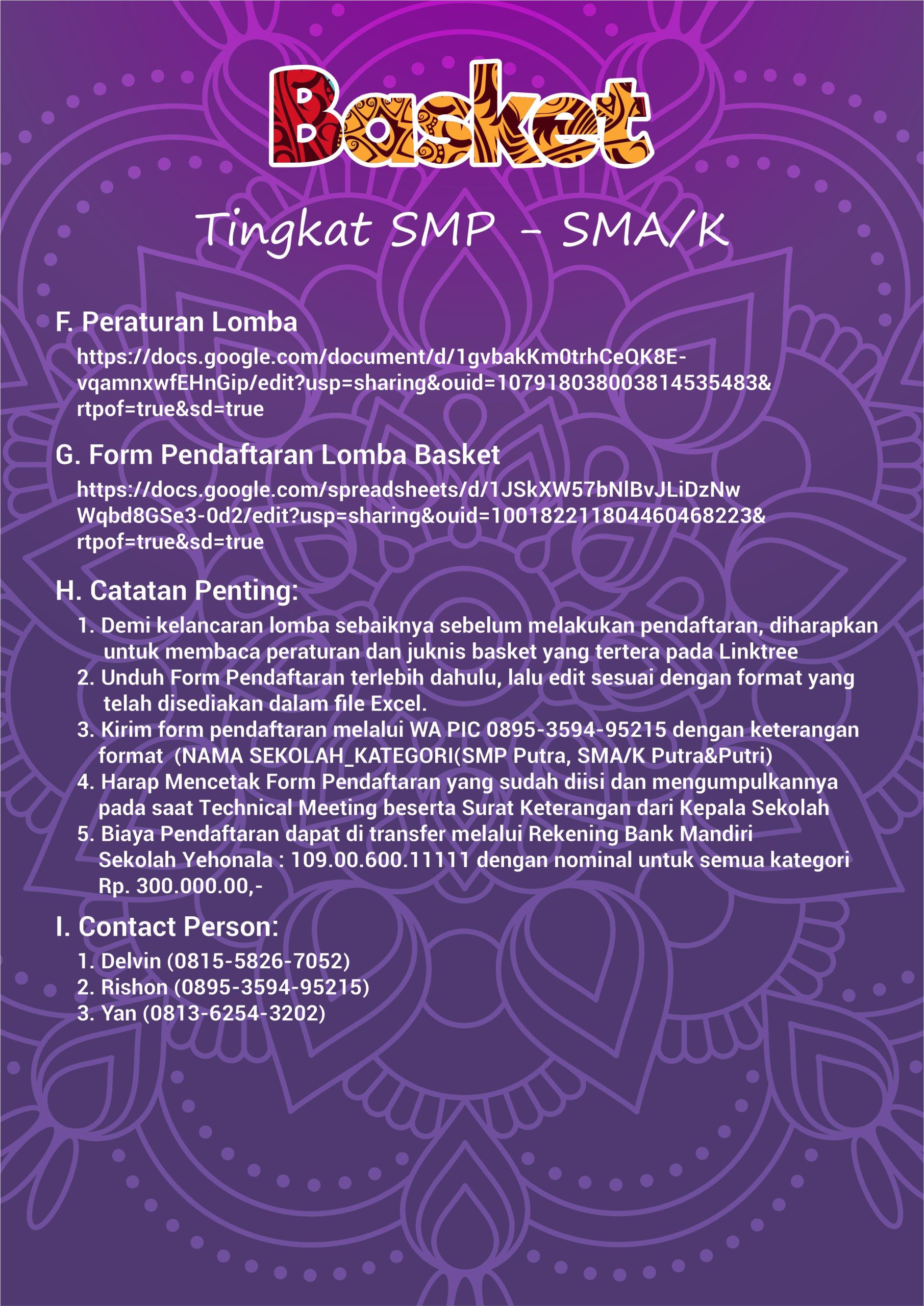 BASKET COVER SMP SMAK 3